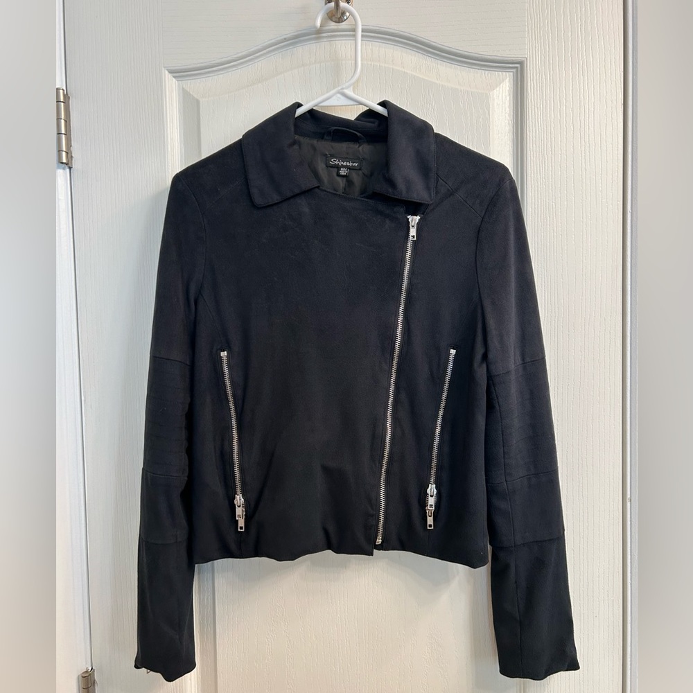 Navy suede jacket | Medium